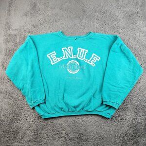 VTG 90's ENUF International Pullover Sweatshirt Women's Large Boxy Fit USA Made